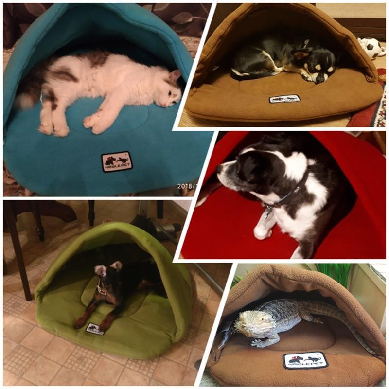 Cama para mascotas tipo perrera cálida y polar suave