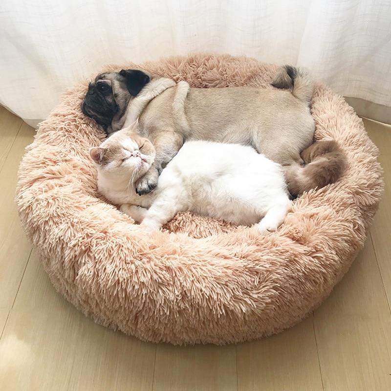 Cama para mascotas con forma de donut súper suave